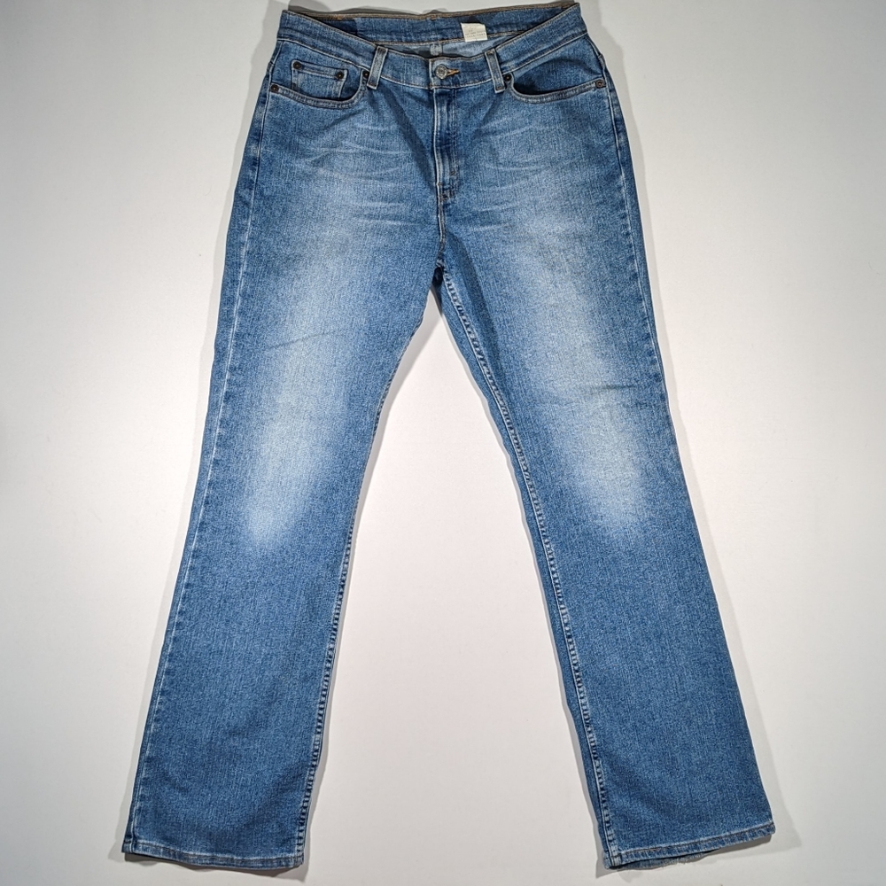 Vintage Women's Levis 515 Low Rise Boot Cut Dark Wash Denim Blue Jeans 12 Miss